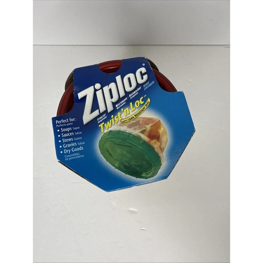 NEW Ziploc Twist n Lock Loc 3 Pack Small Round Plastic Containers Lids 1 Pint